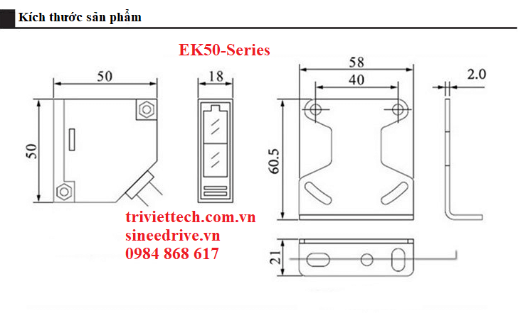Cảm biến Aotoro EK50-5A2 22 Cảm biến Aotoro EK50 Series