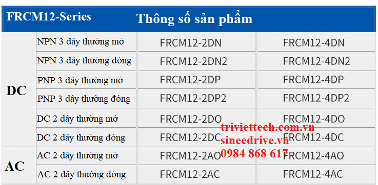Cảm biến Aotoro FRCM12-4DN 18 Cảm biến Aotoro FRCM12 series