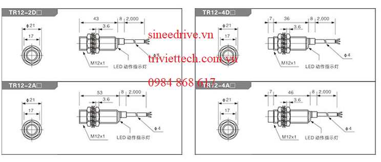 Cảm biến Aotoro TR12-2DN 17 Cảm biến Aotoro TR12-2DN