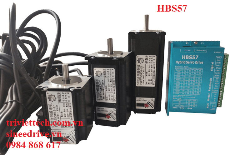 Bộ động cơ EKP57HSM12-E1 và Driver HBS57 6 HBS57 1