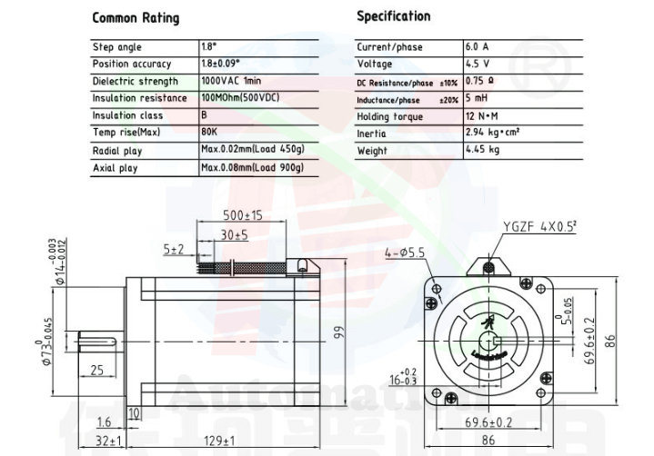 động cơ bước 2 pha 86CM120 7 động cơ bước