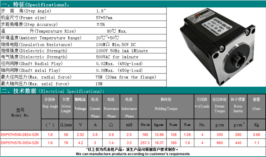 động cơ bước lõi rỗng EKP57HS76-30S4-SZK 7 động cơ bước lõi rỗng