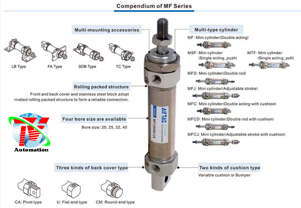 Xi lanh mini Airtac MF-MFC 8 Xi lanh mini Airtac MF-MFC