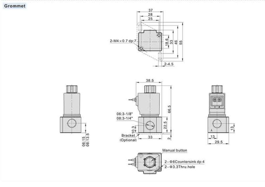 Van điện từ Airtac 3V2 13 Van điện từ Airtac 3V2
